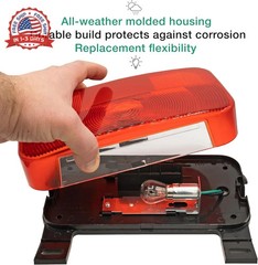 Lumitronics Red Surface Mount Light, License Bracket and License Light, Stop/Tur