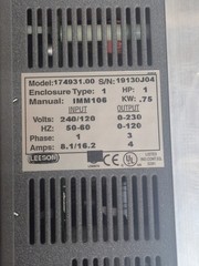 Leeson 174931.00 Inverter Drive 1HP .75kW 3Ph 0-230/4A 0-120Hz single in 3ph out