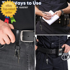 2 Pack Duty Belt Key Holder, Quick Release Key Ring Clip, for Police & Law