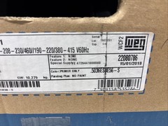NEW Weg 12676241 Electric Motor; 0.5HP, 208-230/460V, 3PH, 3500 RP