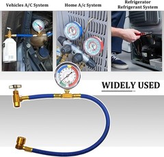 R134A AC Recharge Hose Kit with Gauge CarAir Conditioning PressureMeasuring Tool