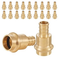 (Pack of 20) EFIELD 1/2″ Copper Press X 1/2″ PEX Crimp Coupling Brass Adapters