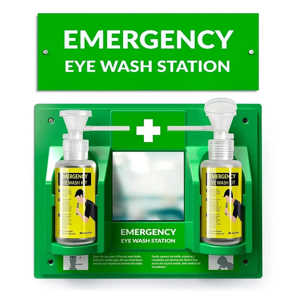 Portable Eye Wash Station OSHA Approved Wall-Mounted First Aid Eye Wash Kit NEW