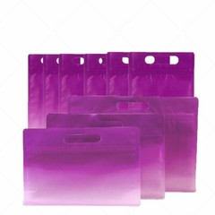 Multi-Size Gradient Matte Purple Kraft Paper Stand Up Zipper Bag w/Hang Hole P