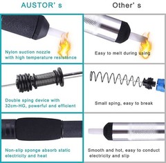 AUSTOR Desoldering Sucker and 6 Pcs Solder Braid Wick (2.0mm/2.5mm/3.0mm Widt…
