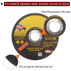 10pcs Cut Off Wheels 125mm x 1.2mm x 22.2mm Black