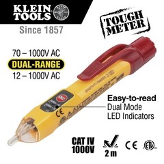 Klein Tools NCVT2PKIT 12-1000V Dual-Range Voltage Kit w/ Receptacle Test Kit New