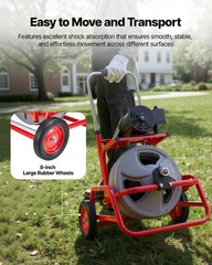 VEVOR Drain Cleaner Machine 75 FT x 1/2 Inch Manual Feed Sewer Auger 6 Cutters
