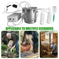 3L Electric Milking Machine Vacuum Impulse Pump Cow Milker Stainless steel