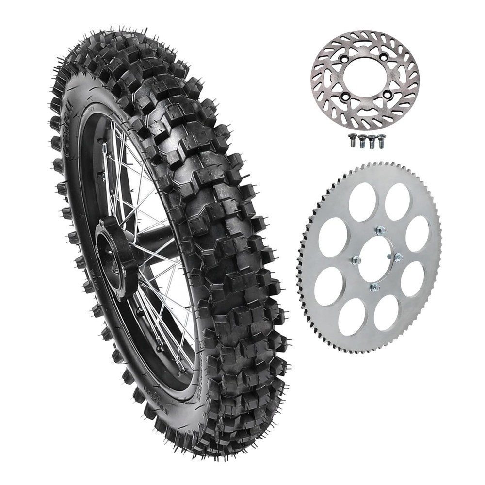 12 Rear Wheel 80/100-12 Tire 428-76T 190mm 110-140cc CRF70 KX65 DB14 XR70 15mm
