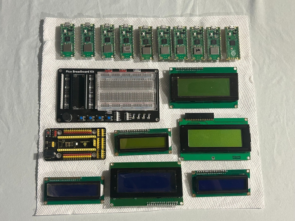 Raspberry Pi Pico Lot 10 (9 Pico W) +2 Dev Boards +LCD 16×2 20×4 RP2040 Bundle