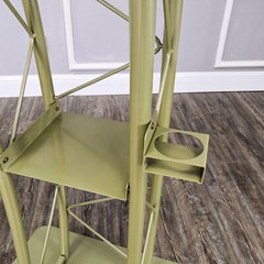 Light Green Hue Gold Color Curved Podium Church Podium Truss Metal Wood Pulpit