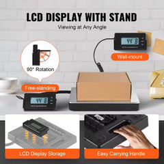Digital Shipping Scale, 440 Lbs. X 1.7 Oz., Heavy Duty Postal Scale with Timer,