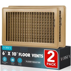 VOISEN Floor Register 6×10, 2 Pack Vent Covers, 6×10 Inches, Brown 2PCS