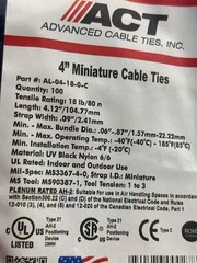 AL-04-18-0-C ADVANCED CABLE TIES 4″ 18LB TENSILE BLACK 100 PACK