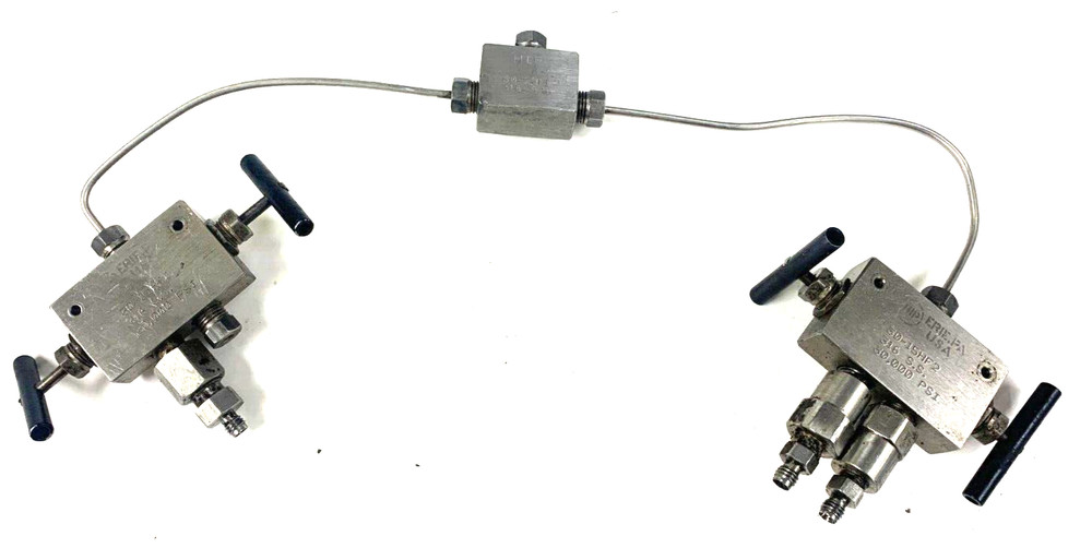 HIP THREE 3 WAY 2 STEM CONNECTION VALVES 30,000 PSI