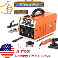 HITBOX HBM200 UNT 3IN1 Dual Voltage Welder 110V 220V MIG MMA TIG Digital Orange