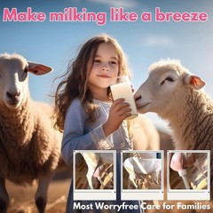 2L Goat Milking Machine, Mefape Cow Milking Machine Portable, No Pulsation Vacuu