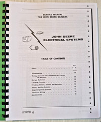 John Deere Electrical Systems Service Manual Reprint SM-2029….6/1959