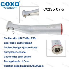 US COXO Dental 1:5 Increase Speed Handpiece Fiber Optic Low Speed Turbine Rotor