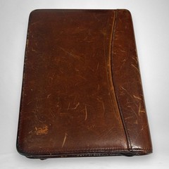 Franklin Covey Riverwood Leather PadFolio Distressed Warm Brown USA