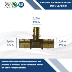 25 Pcs XFITTING 3/4 X 3/4 X 1/2 PEX A TEE, EXPANSION TEE, FOR UPONOR WIRSBO TEE