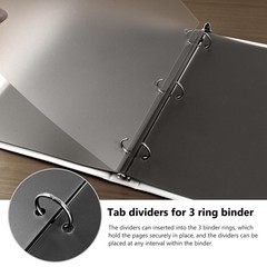 3 Ring Binder Dividers with 5 Tabs, 10 Pcs Binder Dividers, 1/5 Cut Letter Si…