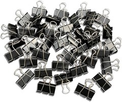 40Pcs Medium Binder Clips 1.25 Inch Black Paper Clamps Office School Supplies