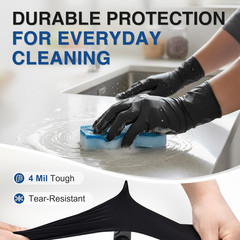 Schneider Medical Nitrile Exam Gloves, 4 Mil Black Gloves Disposable Latex Free