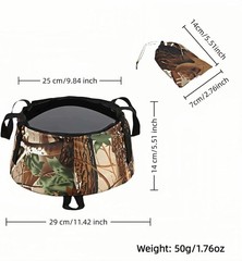 Leakproof Collapsible Basin – Versatile Camouflage Bucket for Camping & Travel