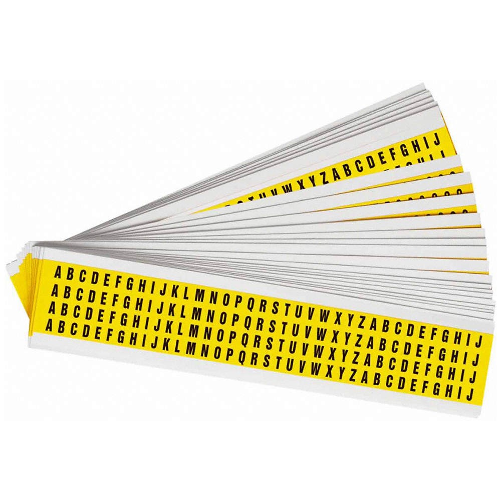 BRADY 3400-LTR KIT Letter Label,A Thru Z,Blk/Yllw,3/8″,PK25 35TA25