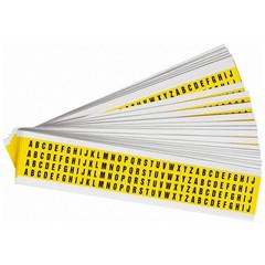 BRADY 3400-LTR KIT Letter Label,A Thru Z,Blk/Yllw,3/8″,PK25 35TA25