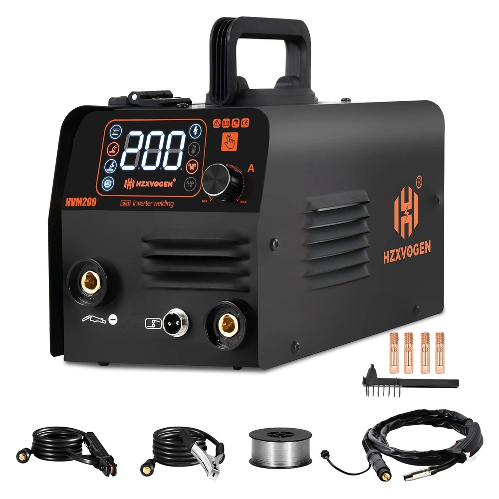 HZXVOGEN 3 in 1 MIG Welder 200Amp Flux MIG/Lift TIG/MMA Welding Machine