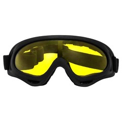 Birdz Eyewear FlyCatcher Padded Motorcycle Goggles Black Frame with Yellow