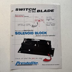 Prestolite Electric Solenoid Block Part No. WSV-4005A Sales Brochure