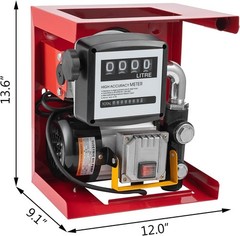 110V Electric Diesel Oil Fuel Transfer Pump w/ Meter with 13′ Hose & Nozzle Kit