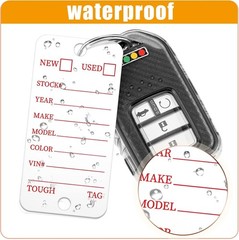 500 Pcs Poly Key Tags Plastic Dealership Car Key Tags with Labels for RV Auto Lu