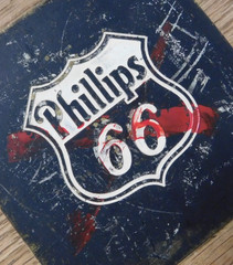VTG. Large Size (4.00.in.x 4.00.in.) Phillips 66 Brass Printing Block. Gas & Oil