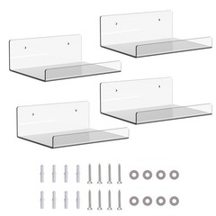 4 Pack 6-inch Wall-Mounted Acrylic Shelves Suitable for Wall-Mounted Display …