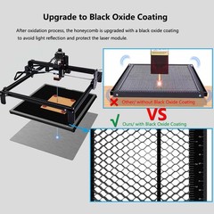 Update Heat-Resistant 400x400mm Honeycomb Laser Bed Table 15.7in Black Oxide