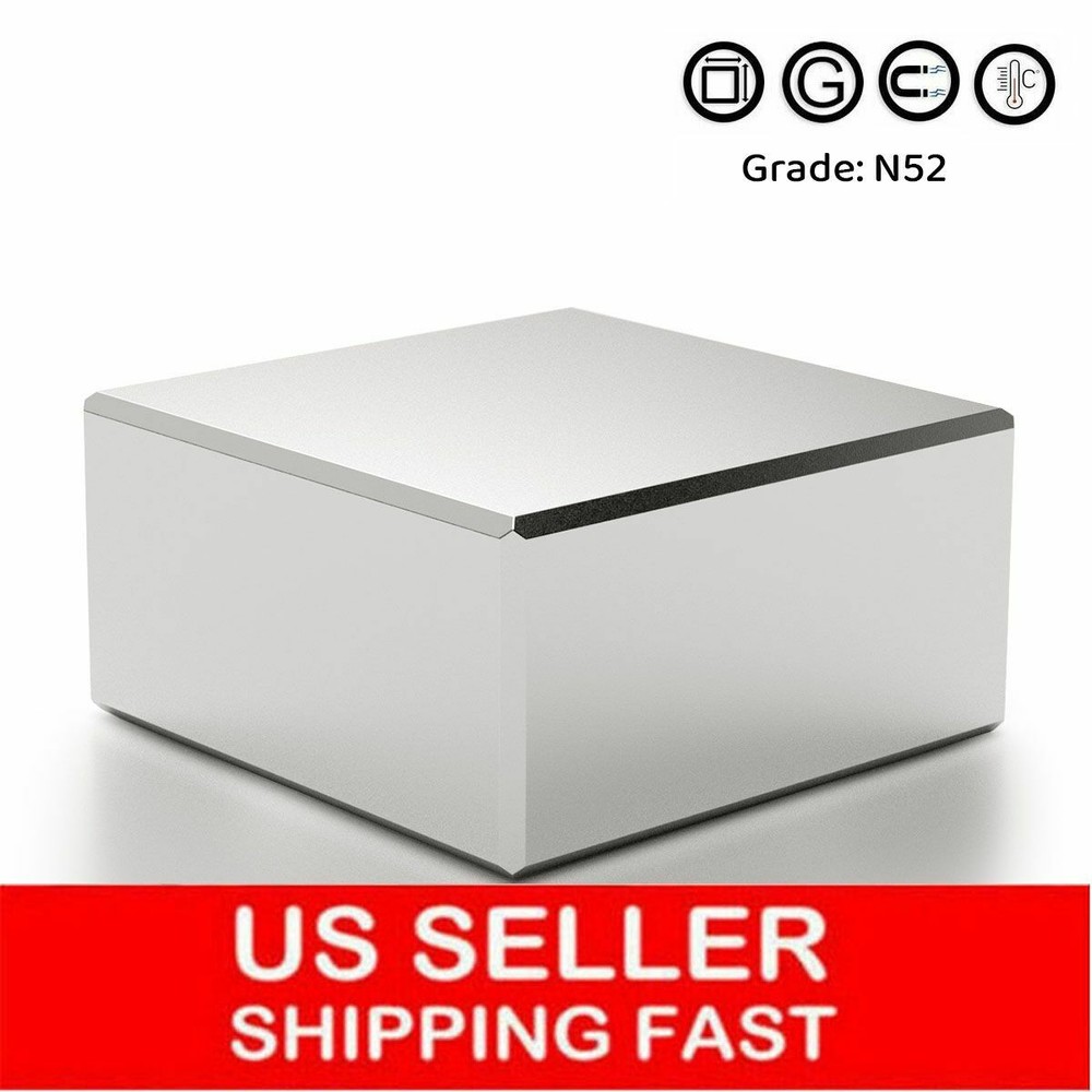 1.5″ Super Strong Large N52 Grade Neodymium Large Block Rare Earth 40x40x20mm US