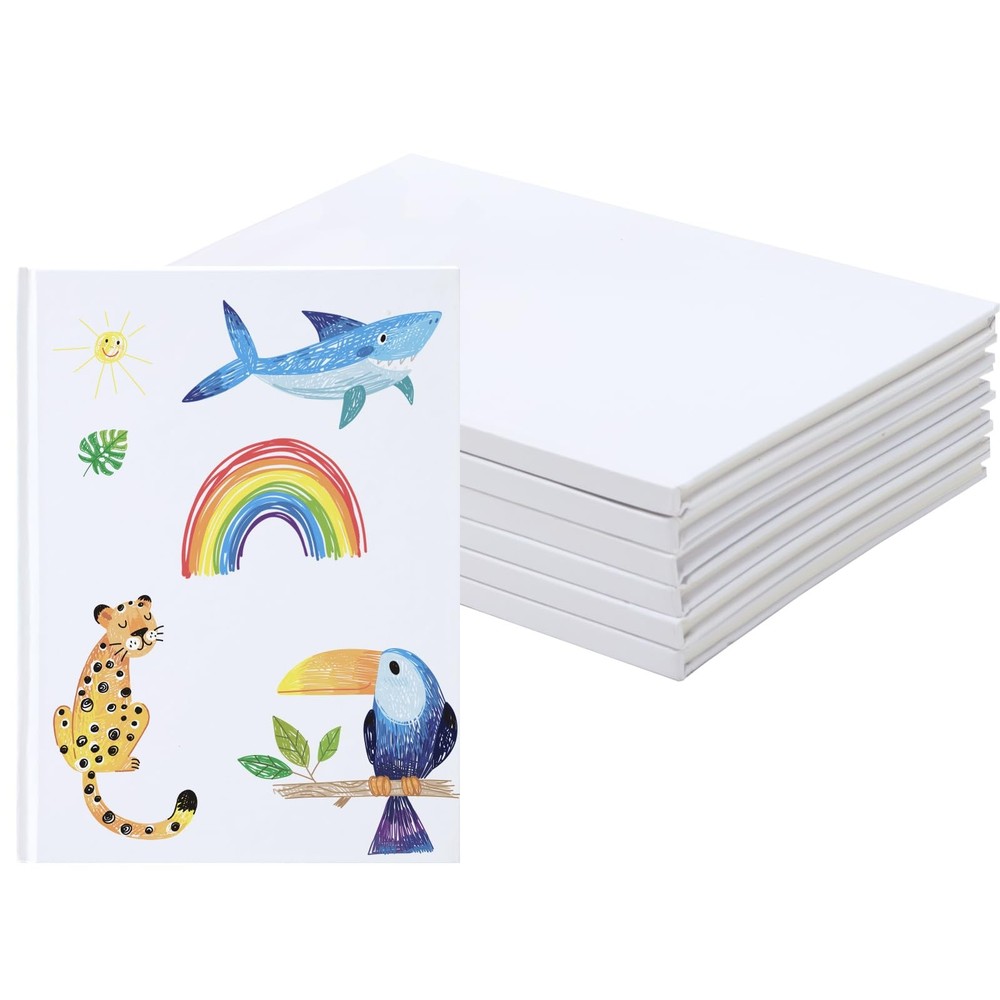 6 Pack White Hardcover Blank Book 6×8 Inch, 40 Pages Hardcover Blank Book for…
