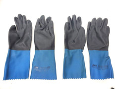 2 PAIRS – Mapa Stanzoil NL34 Rough Finish Neoprene Gloves, Size Small (6) (HR)
