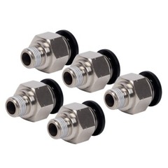 Pneumatic 3/8″ OD Tube x 1/4 NPT Male Connector Air Push to Connect Fitting 5Pcs