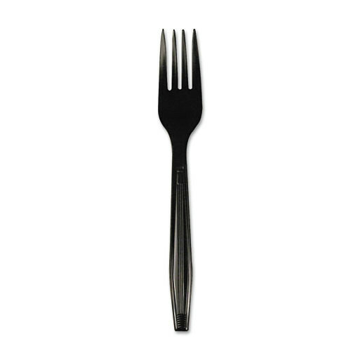 Boardwalk FORKHWBLA Heavyweight Polystyrene Fork Cutlery – Black (1000/Ct) New
