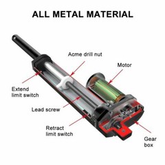 1500N 12V Linear Actuator Motor Fast Speed 10mm/s Stroke 2~40″ 176lbs Waterproof