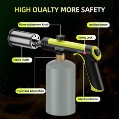 SEESE Powerful Propane Torch Gun,Kitchen Cooking With Black and Green