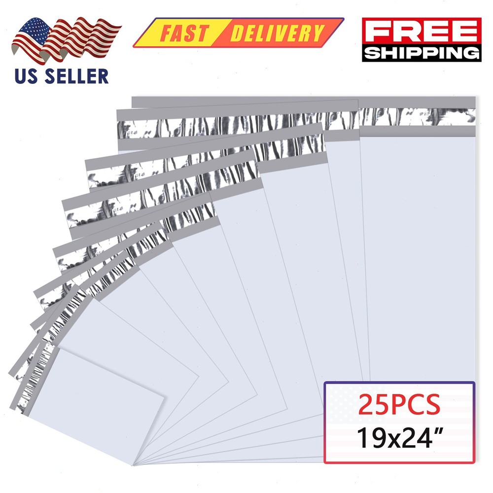 19×24″ Poly Mailers Shipping Envelopes Self Sealing Bags – White