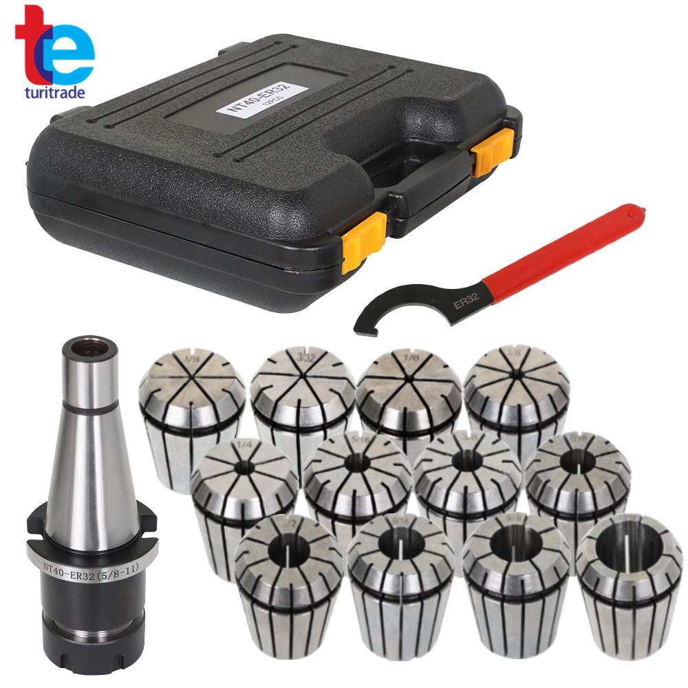 14-Pieces ER-32 NMTB 40 Spring Collet Chuck Set Accuracy to .0005″