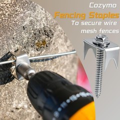 Effortless Fence Staples: 200 Pcs Reusable 1.6 Inch Steel Screws with Hex Socket
